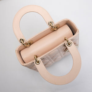CHRISTIAN DIOR SMALL LADY DIOR LIGHT PINK LAMBSKIN GHW