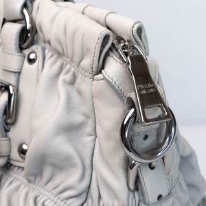 PRADA NAPPA GAUFFRE LARGE BAG GREY SHW