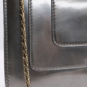 BVLGARI SERPENTI FOREVER SHOULDER BAG SILVER METALLIC LEATHER SHW