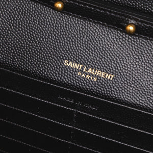 SAINT LAURENT ENVELOPE CHAIN WALLET CALFSKIN BLACK GHW