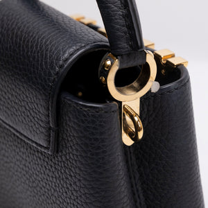 LOUIS VUITTON CAPUCINES NANO HANDBAG BLACK GHW