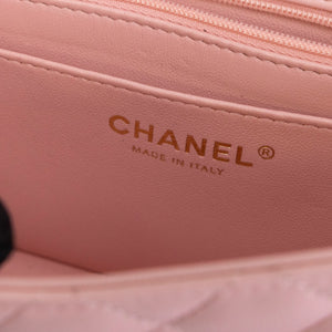 CHANEL MINI SQUARE FLAP BAG LAMBSKIN LIGHT PINK LGHW (MICROCHIP)