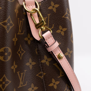 LOUIS VUITTON NEO NOE BROWN/ ROSE POUDRE MONOGRAM CANVAS GHW