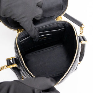 SAINT LAURENT 80'S VANITY BAG BLACK CALFSKIN GHW