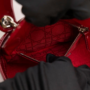 CHRISTAIN DIOR MINI LADY DIOR PATENT RED SHW