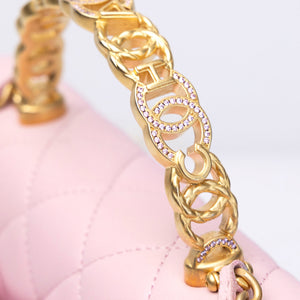 CHANEL 24S TOP HANDLE WALLET ON CHAIN PINK LAMBSKIN GHW