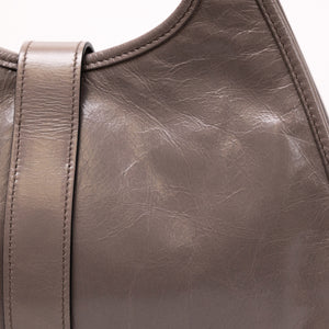 PRADA MEDIUM LEATHER TOTE BAG PEWTER CALFSKIN LEATHER SHW