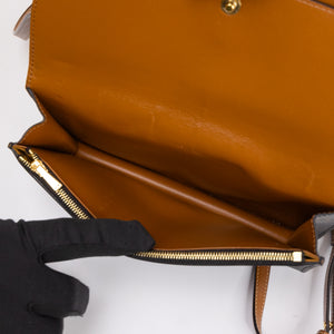CELINE DOUBLE FLAP TRIOMPHE CANVAS WALLET ON STRAP