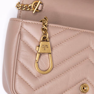 GUCCI MARMONT SMALL SHOULDER BAG BEIGE LEATHER GHW