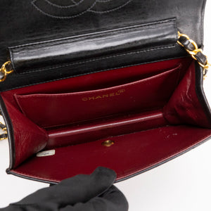 CHANEL VINTAGE FLAP BAG BLACK QUILTED LAMBSKIN GHW