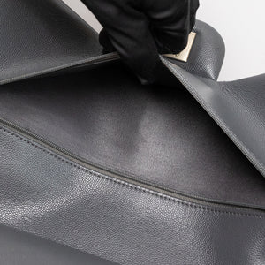 CHANEL JUMBO CLASSIC DOUBLE FLAP BAG GREY CAVIAR LEATHER SHW (MICROCHIP)