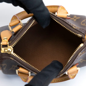 LOUIS VUITTON NANO SPEEDY MONOGRAM CANVAS GHW (MICROCHIP)