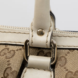 GUCCI GG CANVAS SUKEY OFF-WHITE TOP HANDLE BAG GHW