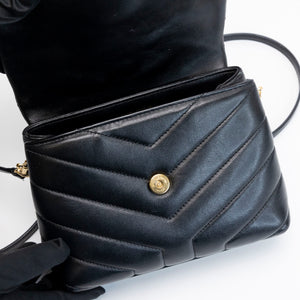SAINT LAURENT TOY LOULOU BAG QUILTED BLACK GHW