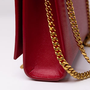 SAINT LAURENT KATE BAG MEDIUM RED CALFSKIN LEATHER GHW