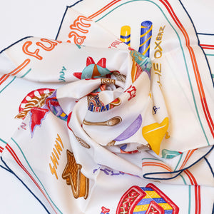 HERMES FUNNY ICE CREAM SILK SCARF 70 CM