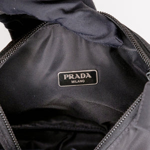 PRADA BLACK NYLON HOBO BAG