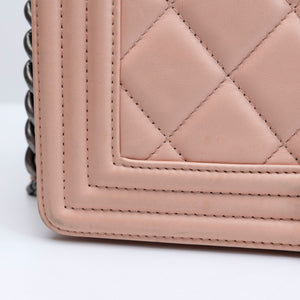 CHANEL MEDIUM LEBOY LIGHT PINK CALFSKIN LEATHER SHW
