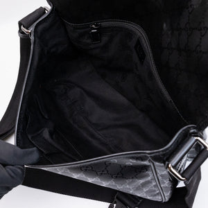 GUCCI SUPREME MESSENGER BAG BLACK COATED CANVAS SHW