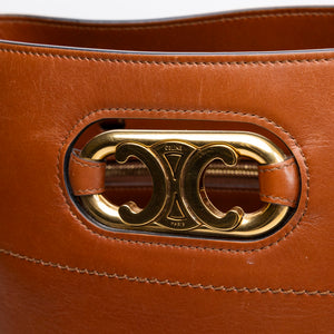 CELINE MAILLON TRIOMPHE BUCKET BAG BROWN CALFSKIN LEATHER GHW