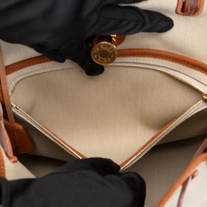 HERMES HERBAG 31 BEIGE HUNTER LEATHER / CANVAS GHW STAMP B