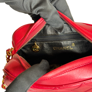 CHANEL VINTAGE CROSSBODY BAG RED GHW