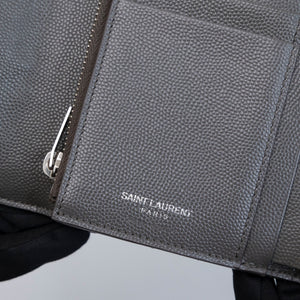 SAINT LAURENT CASSANDRE ENVELOPE COMPACT TRI-FOLD WALLET SHW