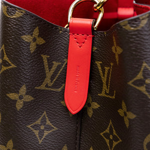 LOUIS VUITTON NEO NOE BROWN/ RED POUDRE MONOGRAM CANVAS GHW
