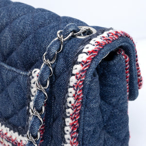 CHANEL DENIM MINI FLAP BAG BLUE WITH TWEED SHW