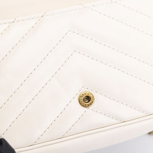 GUCCI GG MARMONT SUPER MINI BAG MATELASSE WHITE BRUSHED GHW