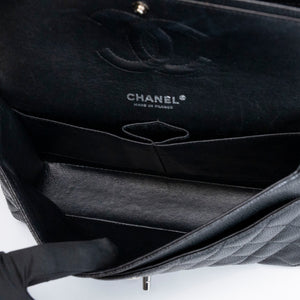 CHANEL MEDIUM CLASSIC DOUBLE FLAP BAG BLACK CAVIAR LEATHER SHW