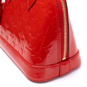 LOUIS VUITTON ALMA BB MONOGRAM PATENT RED GHW