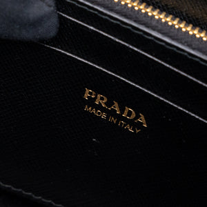 PRADA WALLET ON CHAIN SAFFIANO LEATHER BLACK GHW
