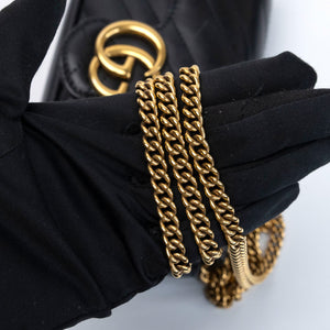 GUCCI GG MARMONT SUPER MINI BLACK GHW