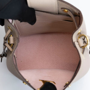 LOUIS VUITTON NANO LOCKME BUCKET BEIGE CALFSKIN LEATHER GHW (MICROCHIP)