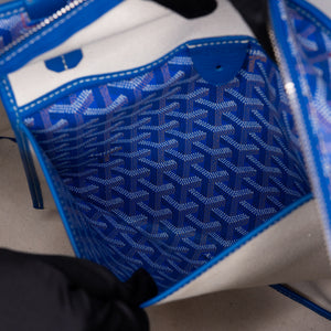 GOYARD ARTOIS GM TOTE BAG GOYARDINE CANVAS/CALFSKIN BLUE SHW