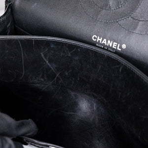 CHANEL JUMBO CLASSIC DOUBLE FLAP BAG PATENT BLACK SHW