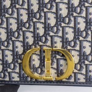 CHRISTIAN DIOR 30 MONTAIGNE BAG BLUE OBLIQUE JACQUARD GHW