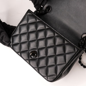 CHANEL MINI SQUARE FLAP BAG LAMBSKIN SO BLACK (MICROCHIP)