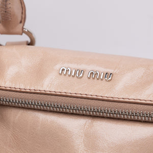 MIU MIU VITELLO LUX BOW SATCHEL CALFSKIN LEATHER
