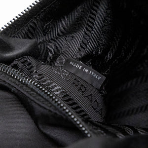 PRADA NYLON MINI TESSUTO SHOULDER BAG BLACK SHW