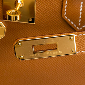 HERMES BIRKIN 30 GOLD EPSOM LEATHER GHW STAMP W