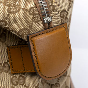 GUCCI BOSTON BAG GG CANVAS BROWN TOTE BAG SHW