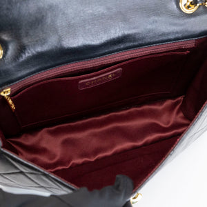 CHANEL CC GOLDEN CLASS FLAP BAG BLACK LAMBSKIN GHW