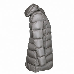MONCLER BANNEC LONG PUFFER JACKET GREY SIZE 1