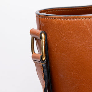 CELINE MAILLON TRIOMPHE BUCKET BAG BROWN CALFSKIN LEATHER GHW