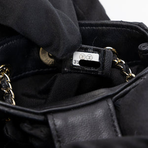 CHANEL QUILTED SUPER MINI TOTE WITH CHAIN BLACK LAMBSKIN LGHW