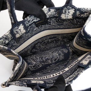 CHRISTIAN DIOR SMALL BOOK TOTE BLUE TOILE DE JOUY EMBROIDERY