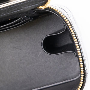 CHANEL LONG VANITY CASE BLACK SHINY CALFSKIN LEATHER GHW  (MICROCHIP)