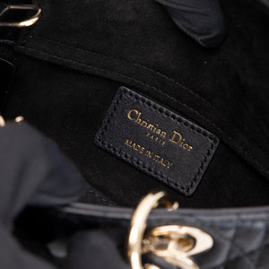 CHRISTIAN DIOR D-JOY MICRO BAG BLACK LAMBSKIN LEATHER LGHW